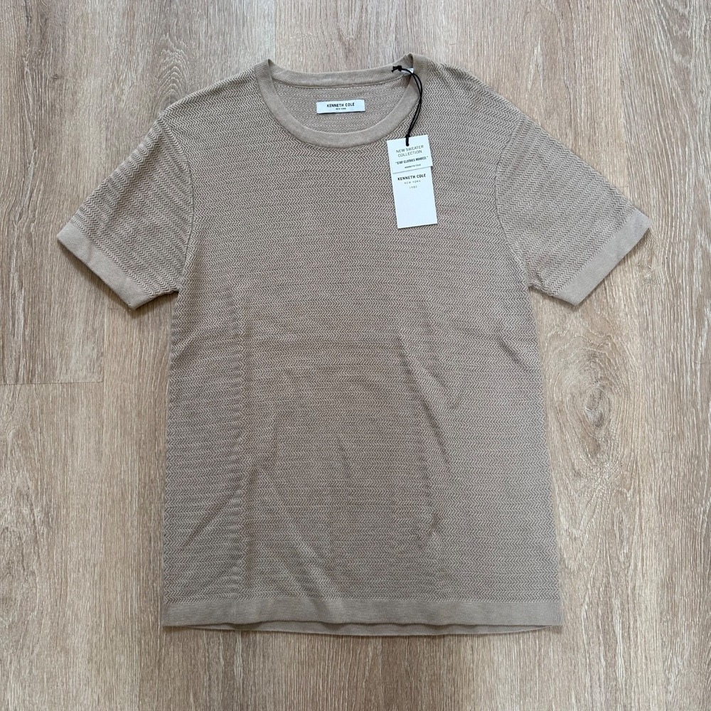 Kenneth Cole Sweater Collection Crew Neck Heathered Sand Men's Size Small‎